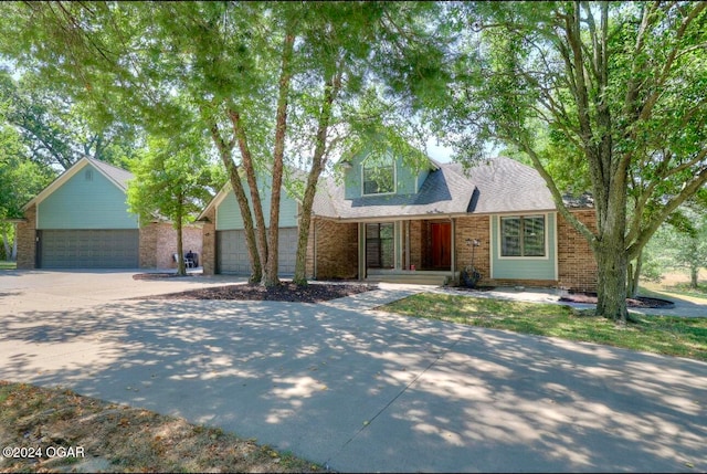 view of front of house with a garage