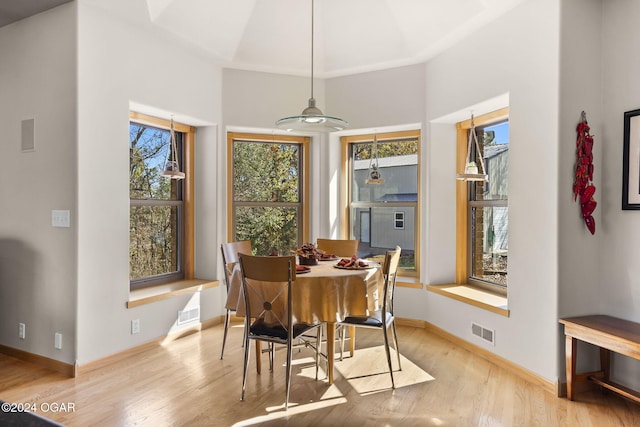 dining area featuring light hardwood / wood-style floors