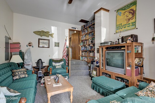 living room featuring carpet flooring