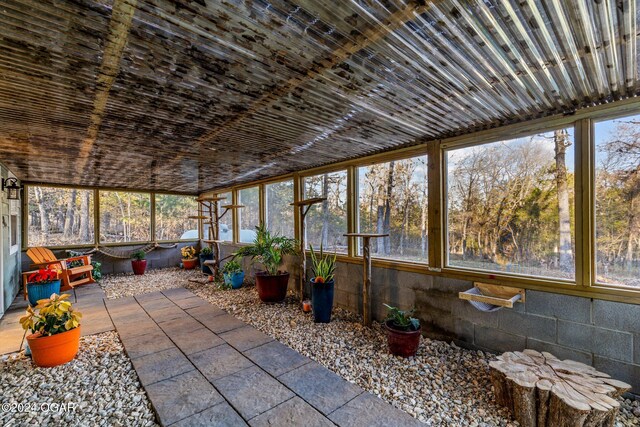 view of unfurnished sunroom