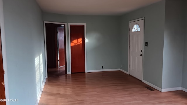 entrance foyer with light wood-type flooring