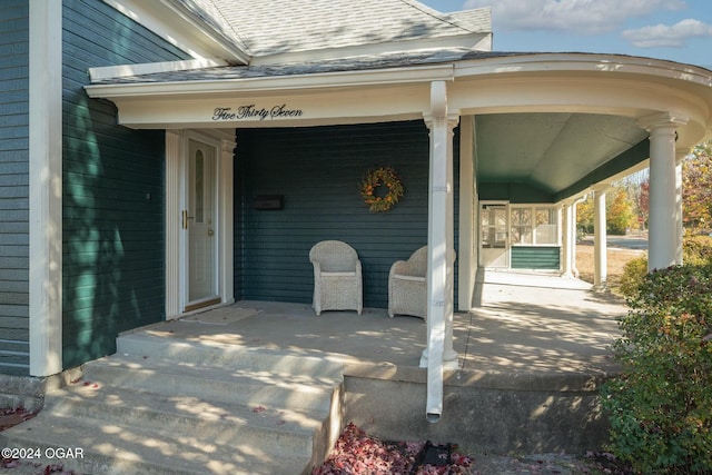 view of patio featuring covered porch