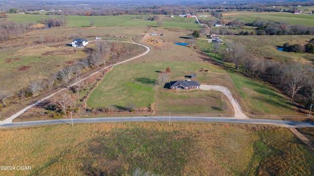 bird's eye view featuring a rural view