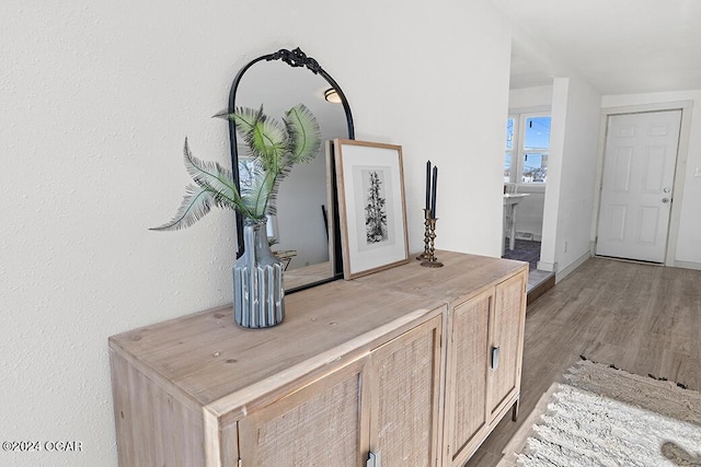 interior details with hardwood / wood-style floors