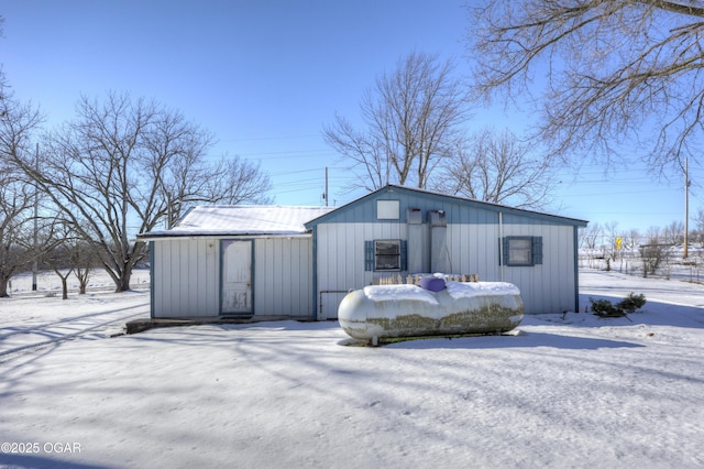 view of snow covered structure