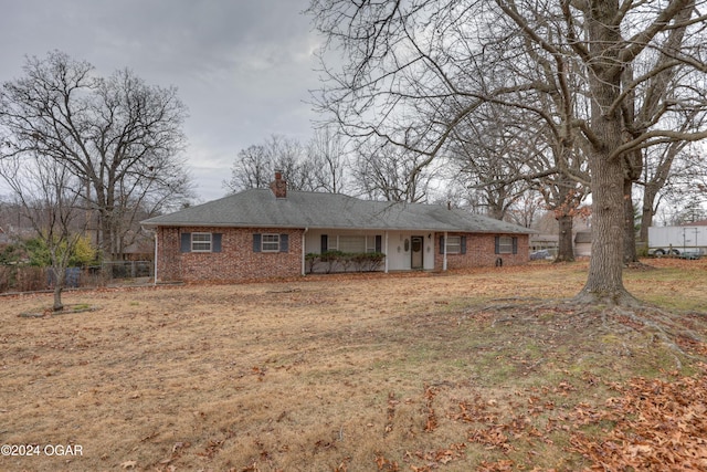 view of single story home