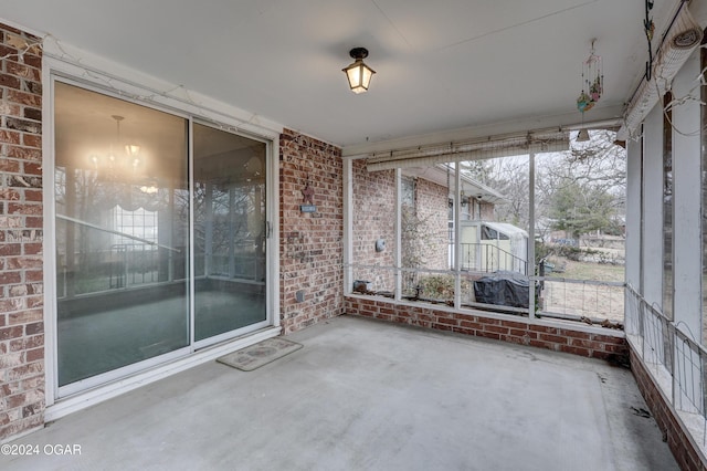 view of unfurnished sunroom