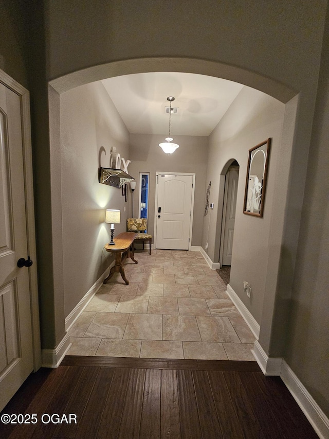 doorway featuring light wood-type flooring