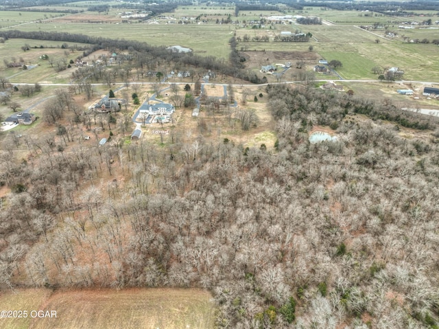 drone / aerial view with a rural view