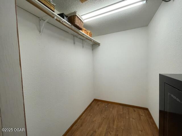 walk in closet featuring wood-type flooring