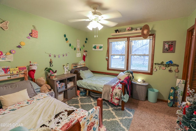 202 Arbor Dr, Lamar, MO 64759 - bedroom with carpet flooring and ceiling fan