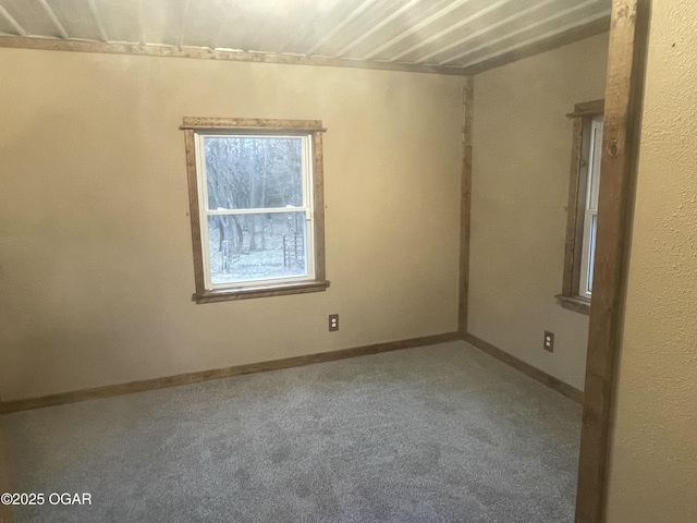 view of carpeted spare room