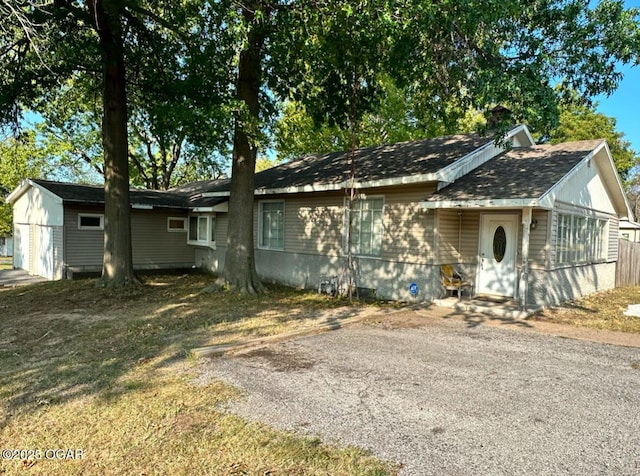 view of single story home