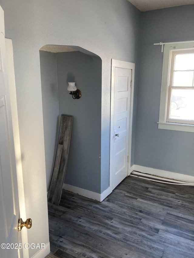 interior space featuring dark hardwood / wood-style flooring