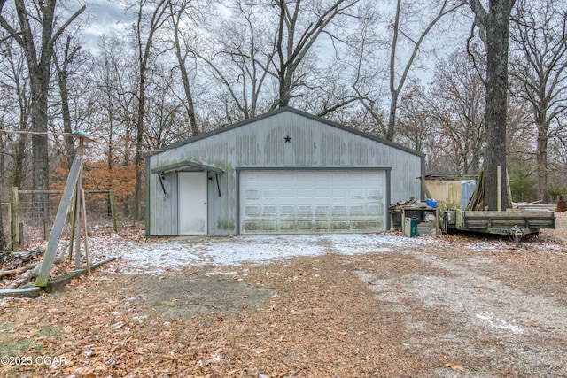 view of garage