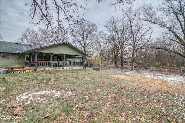 view of yard featuring a deck