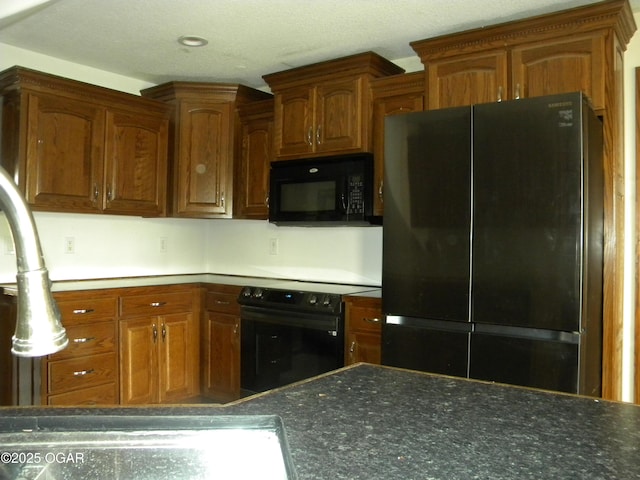 kitchen with black appliances