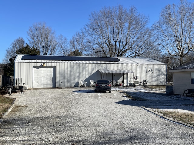 exterior space featuring a garage