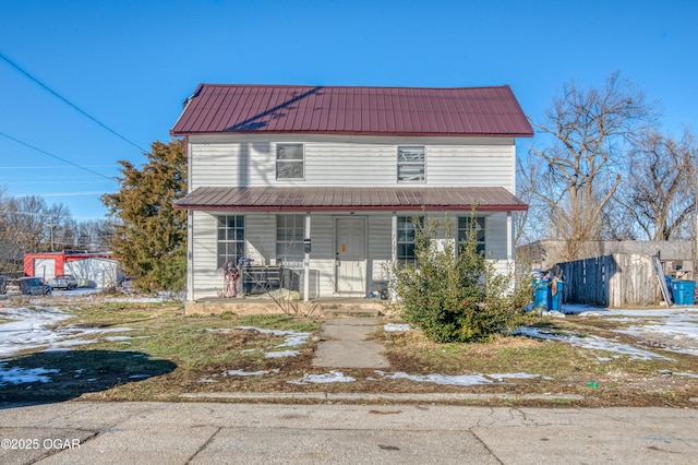 front facade with a porch