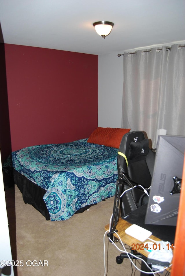 bedroom with carpet floors