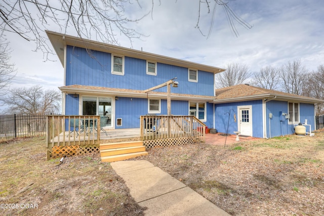 view of front of house with a deck