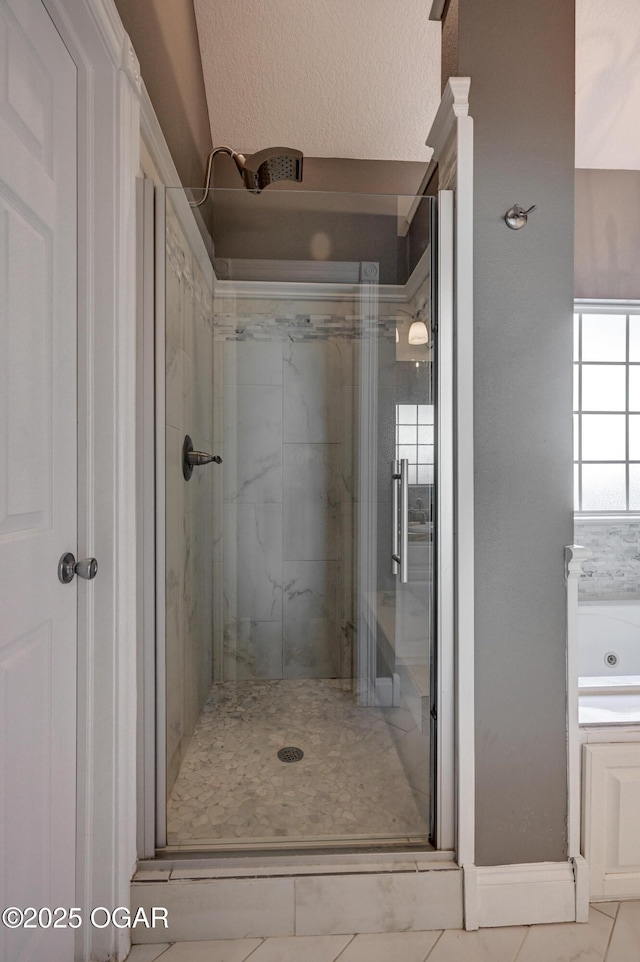 bathroom featuring walk in shower