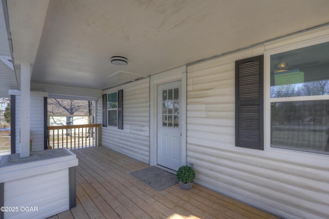 deck featuring covered porch