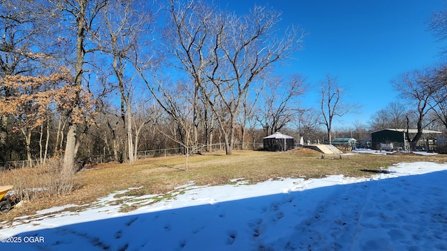 view of snowy yard