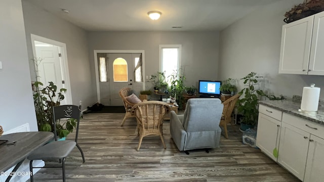 interior space featuring dark wood-type flooring