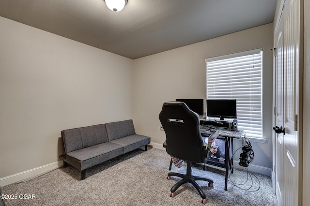 carpeted home office featuring a healthy amount of sunlight