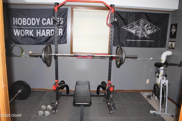 view of workout area