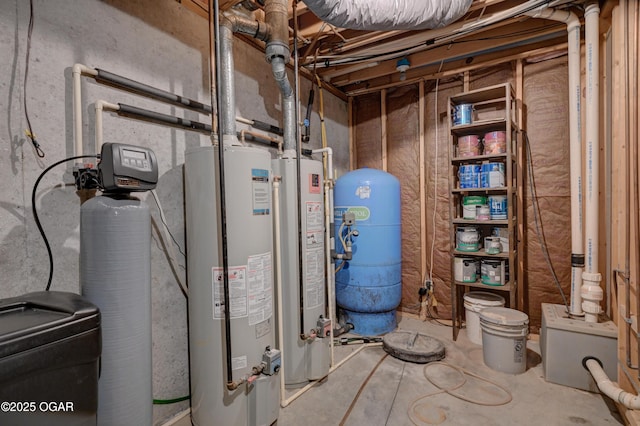 utility room with water heater