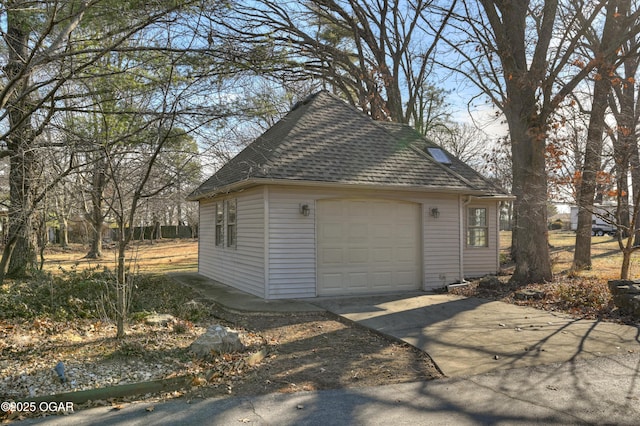 view of garage