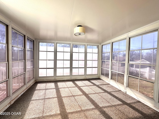 view of unfurnished sunroom