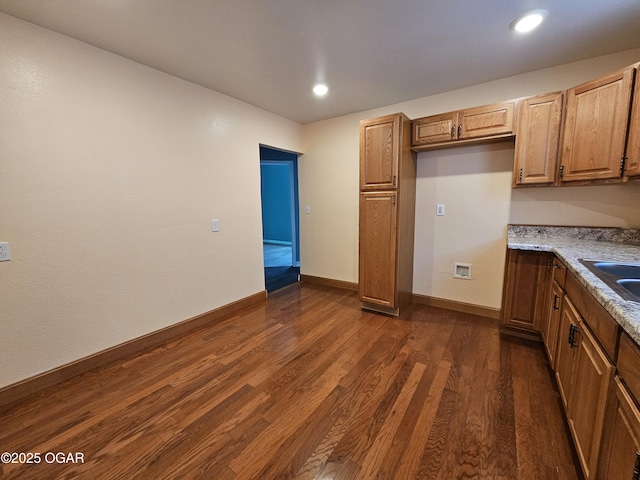 kitchen featuring dark hardwood / wood-style floors