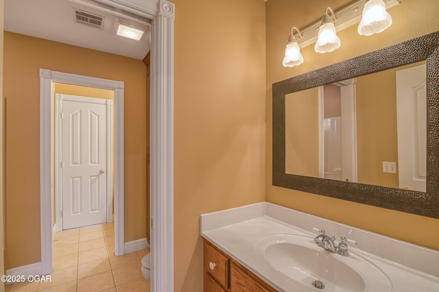 bathroom featuring vanity and tile patterned floors