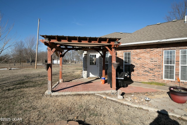 view of patio with a pergola