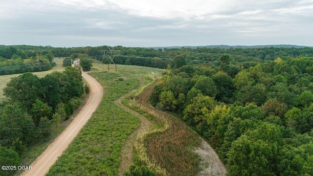 aerial view with a rural view