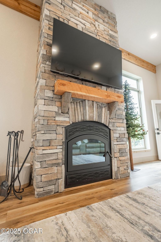 interior details featuring hardwood / wood-style flooring