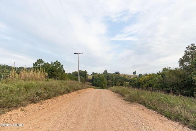 view of street with a rural view