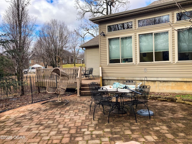 view of patio featuring a wooden deck