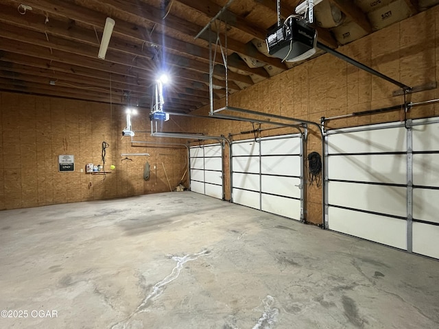 garage featuring a garage door opener