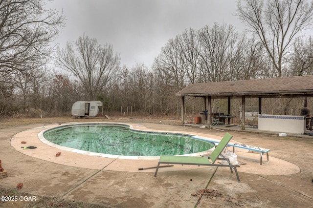 view of pool with a gazebo and a patio area