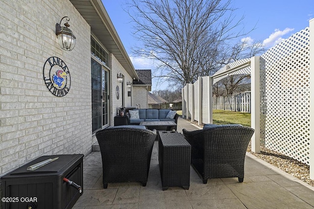 view of patio / terrace featuring an outdoor hangout area