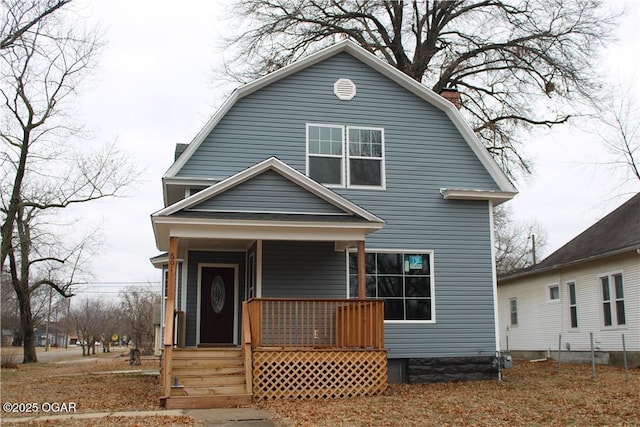 view of front of property with a porch