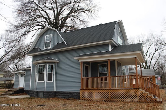 view of front facade with covered porch