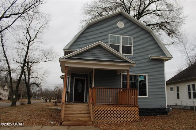 view of front facade with covered porch