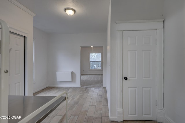 hall featuring light hardwood / wood-style flooring