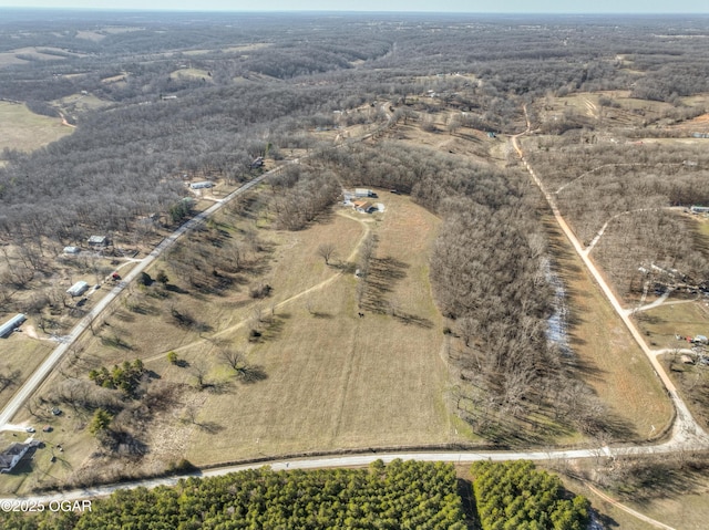 aerial view with a rural view