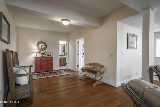 foyer featuring dark wood-type flooring